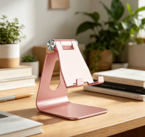 Aluminium Adjustable Phone Cradle, Universal, Rose Gold