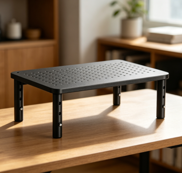 3-Level Monitor Riser with Airflow Vents, Desk Organiser for Laptops & Printers