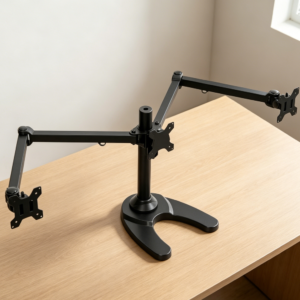 Triple Monitor Freestanding Stand, VESA, Fits 58-81 cm, Fully Adjustable, Black