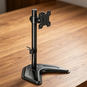 Single VESA Monitor Stand, Height Adjustable Swivel Tilt, Fits 33-81 cm, 8 kg