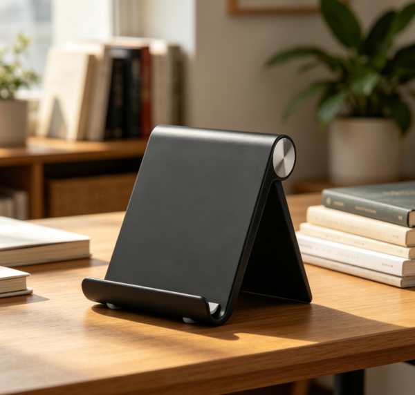 Foldable Desk Phone Holder, Portable Video Call Mount, Black