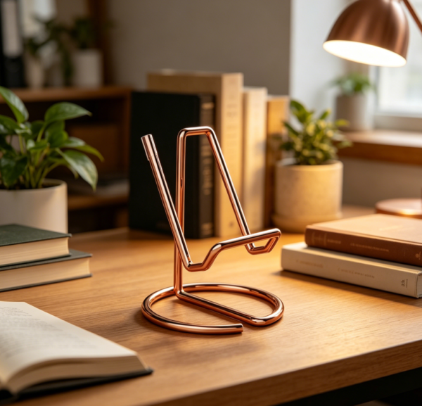 Cute Gold Metal Phone Stand, Universal Desk Cradle